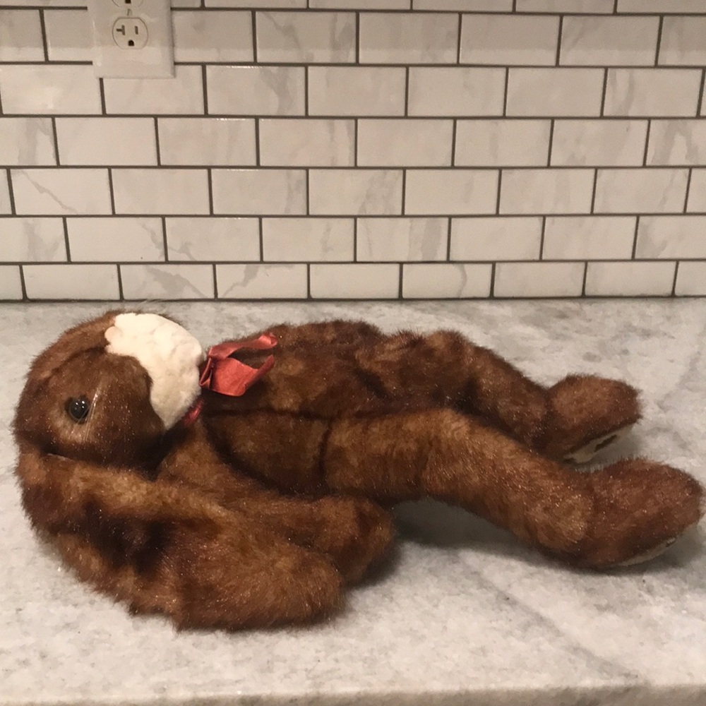 Vintage MJC PurrFection Rabbit Plush Brown Floppy Ears Bunny Stuffed Animal 80s - Picture 2 of 10
